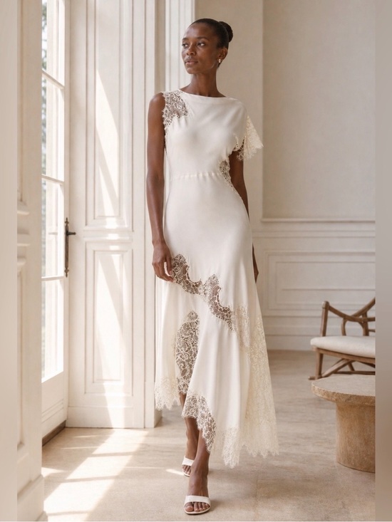 A.L.C. Dresses & Skirts - A.L.C. Alessia Textured Satin And Lace Maxi Dress